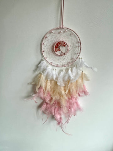 Rose Quartz Tree of life dream catcher