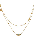 Double chain evil eye necklace