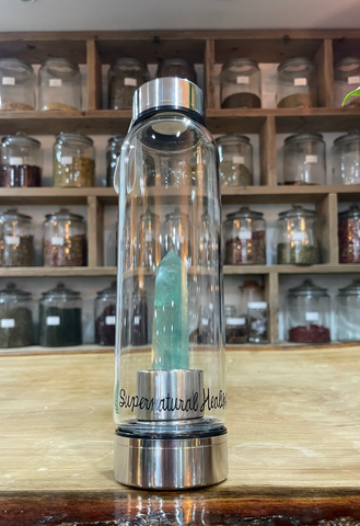 Green Fluorite Crystal Bottle