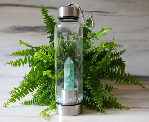 Green Fluorite Crystal Bottle