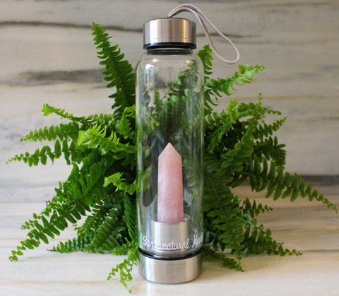 Rose Quartz Crystal Bottle